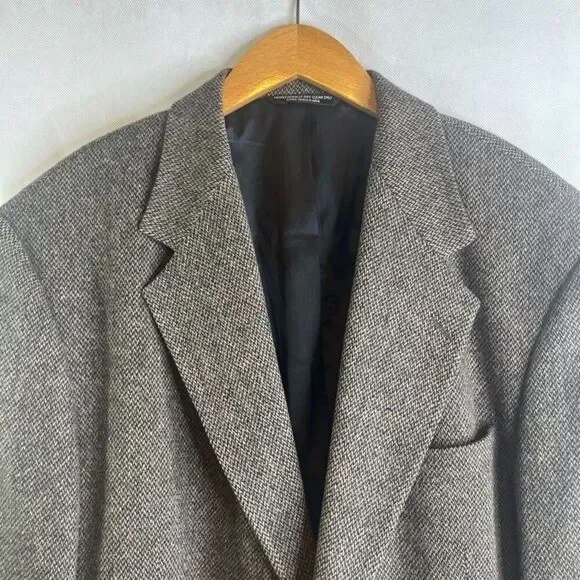 Croft & Barrow Tweed Wool Blend Single Breasted Blazer Jacket Size 44L - Picture 8 of 12